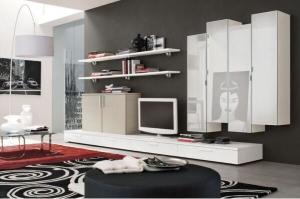 China Movable Furniture Low Profile Media Cabinet TV Unit Modern Interior Design factory