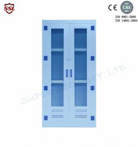 China Blue Corrosive Storage Cabinet With Dual Doors Polypropylene Cabinet factory