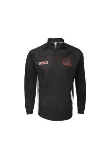 China 180G Stand Collar Black T Shirt Mens Long Sleeve With Zipper Sublimation Printing factory