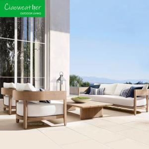 China Hotel Modern Waterproof Simple Design Wooden Sofa Set for Outdoor Teak Wood Garden Experience Comfort and Style Outdoors factory