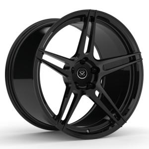 China Monoblock 1 Piece Wheels Forged Rims For Mustang GT 19inch Concave Hyper Black factory