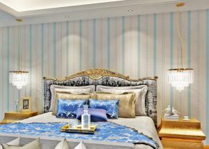 China Living Room Modern Removable Wallpaper Blue Color With Natural Plant Fibers , 0.53*10m/ roll factory