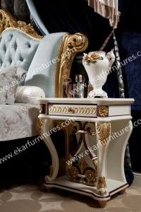 China White French Palace Royal style nightstand with carving leg AB-301 factory