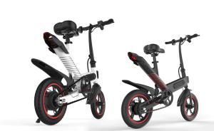 China High Speed Lightest Smart Folding Electric Bike Inflated Tire White / Black / Red factory