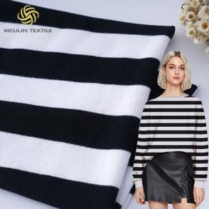 China Stretch Yarn Dyed Stripe Fabric 163cm Home Textile Soft French Terry Cloth factory
