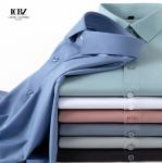 Men's Casual Dress Shirt Malaysia Cotton Button Up Office Wear Long Sleeve Silk