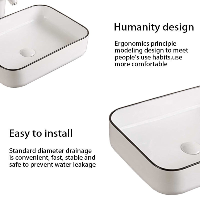 15 Inch Vessel Ceramic Bathroom Sink Bowl Stain Resistant Hand Wash White