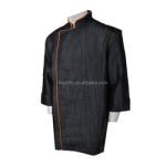 OEM Service Breathable 100% Cotton Chef Uniform White and Black Chef Coat