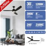 Bedroom 6 Speed Remote Control Wooden Decorative Ceiling Fan With Led Light