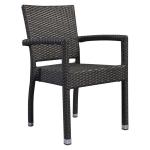 Black 1.2mm Thickness Aluminum Tube Outdoor Table Chairs