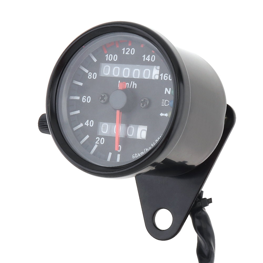 Modified Retro Motorcycle Speedometer , 12V Dual Mileage Led Rpm Gauge