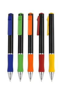 China soft grip click action plastic ball pen,direct from china factory and supplier factory