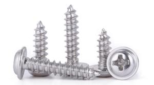 China Stainless Steel Phillips Flanged Extra-Wide Rounded Head Screws for Sheet Metal Tapping Screws with Collar factory