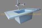 Ice blue epoxy undermount sink customized chemical and heat resistance,