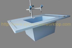 China Ice blue epoxy undermount sink customized chemical and heat resistance, inflammable factory