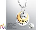 Rustproof SS304 Dangle Charms Mens Engraved Necklace