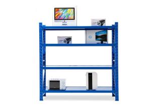 China Q235 Steel 4 Tier Storage Shelves Powder Coated Adjustable Shelf Height factory
