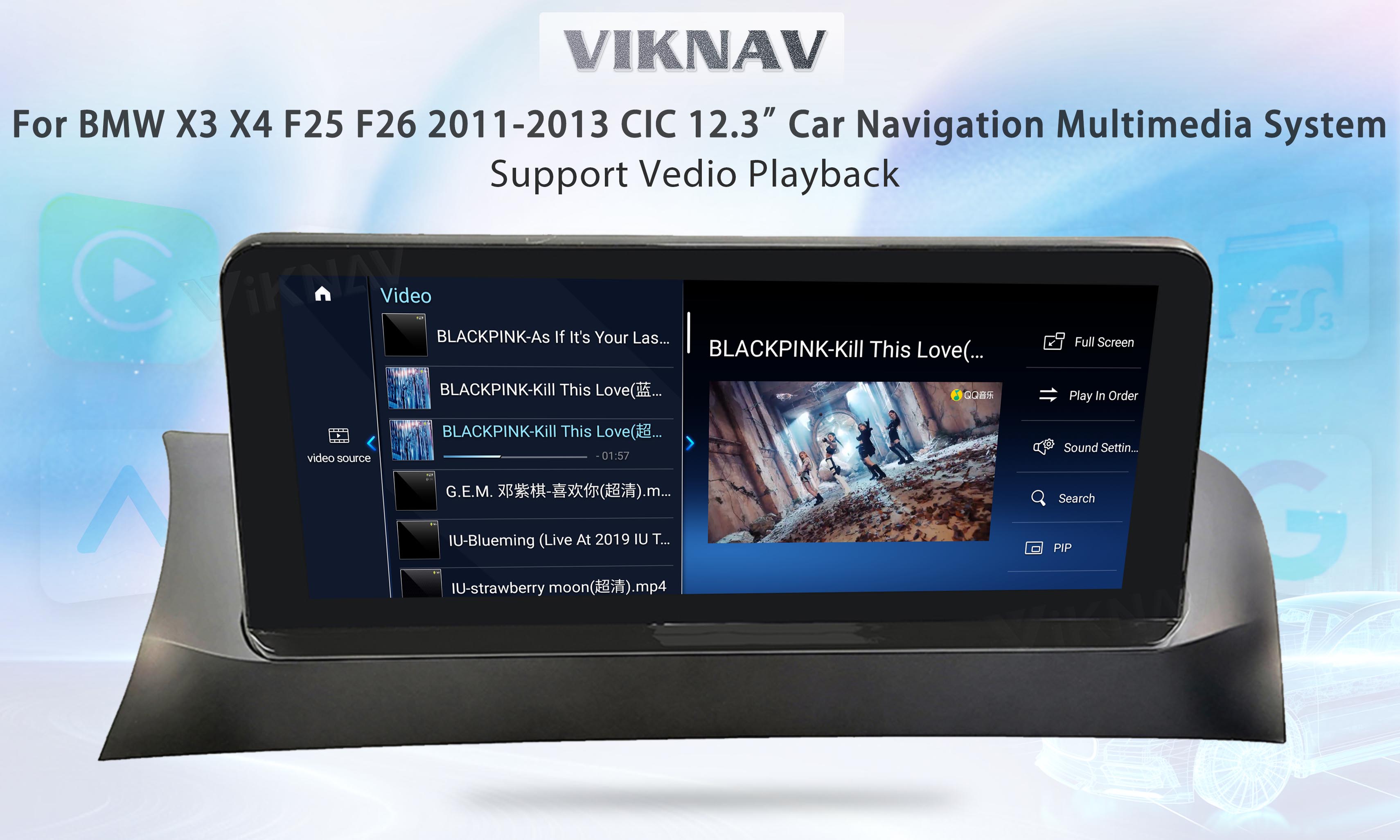 Viknav 12.3 inch Car Radio For BMW X3 X4 F25 F26 2011 2012 2013 CIC System Wireless Multimedia Player GPS Navigation And