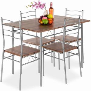 China odm Mdf Wooden Dinning Table And Chair Set Counter High Dinning Sets Of 4 factory