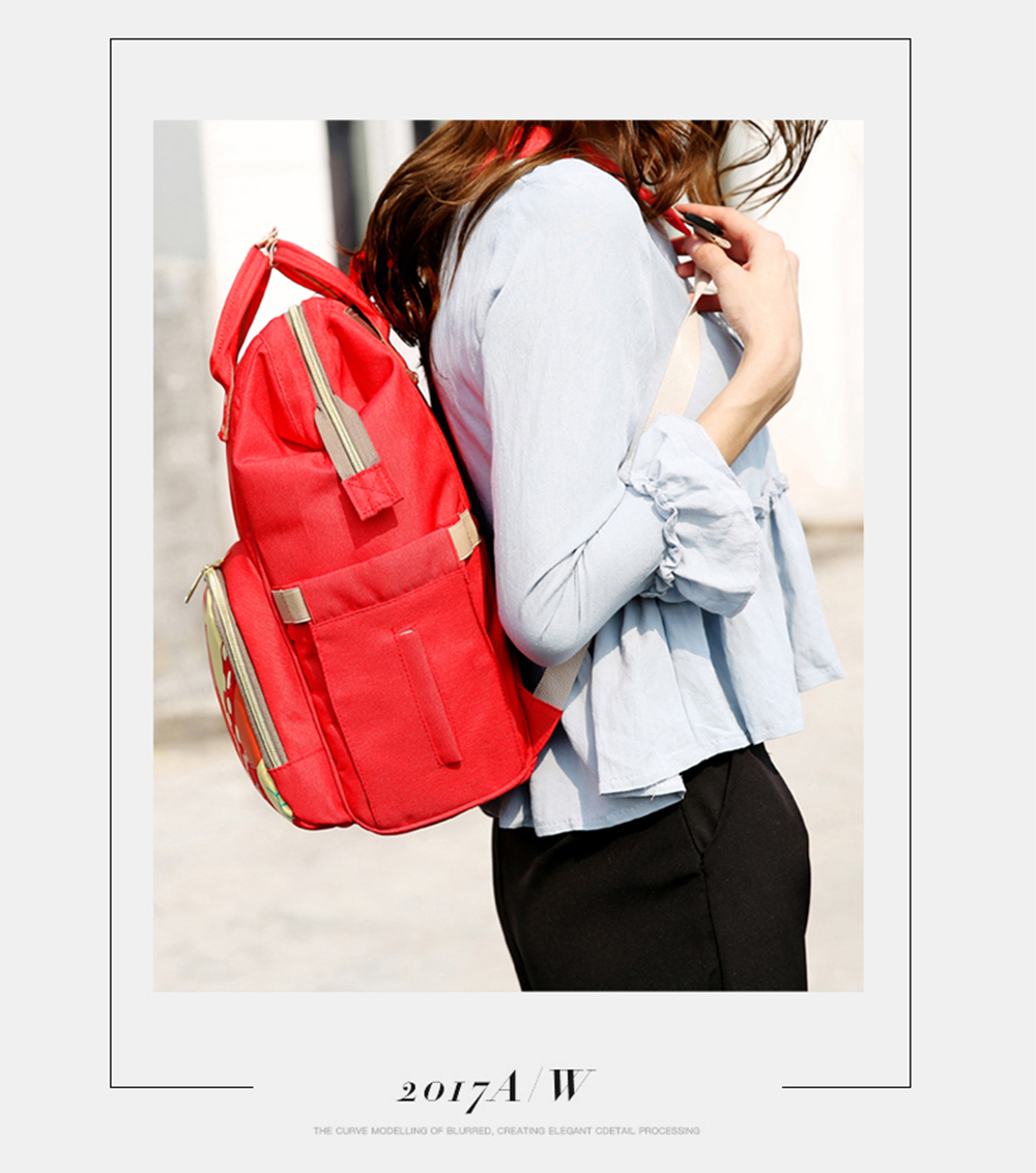 Water Resistant Red 17L Changing Bag Backpack Large Capacity 0.55kg