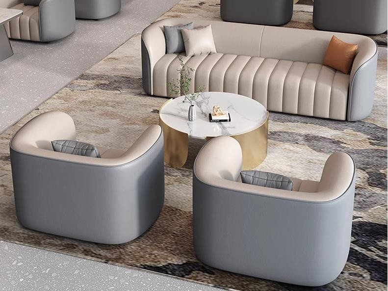 Modern Hotel Lobby Furniture Sectional Sofa and table set For Reception And Negotiation Area