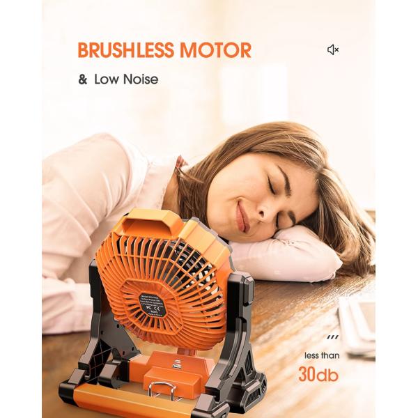 Outdoor Portable Large Wind Power Fan Camping With LED Lights USB Charging Table Fan