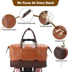 PU Leather Weekender Bag , Travel Duffel Bags With Shoe And Laptop Compartment