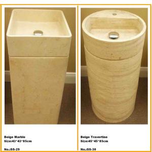 China Stone Basin Sink, Round Bowl, Bathroom Counter Sink, Pedestal Sink factory