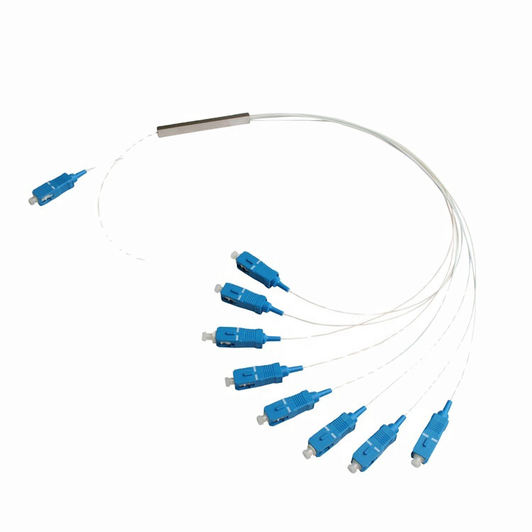 1x8 1 1*32 1*64 FTTH PLC Steel Tube Splitter SC UPC 0.9mm Fiber Optic PLC Splitter