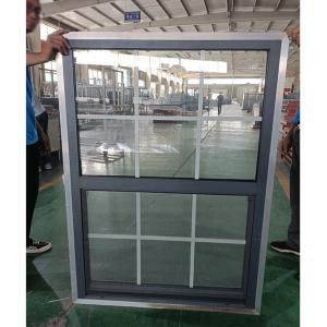 China Single Tilt Sash Aluminum Hung Window Ventilation Double Glazed Black factory