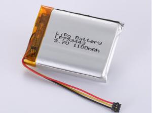 China LP753443 3.7V 1100MAH li ion battery manufacturers Silver High Capacity LiPo Pack FCC Approved and Certified factory