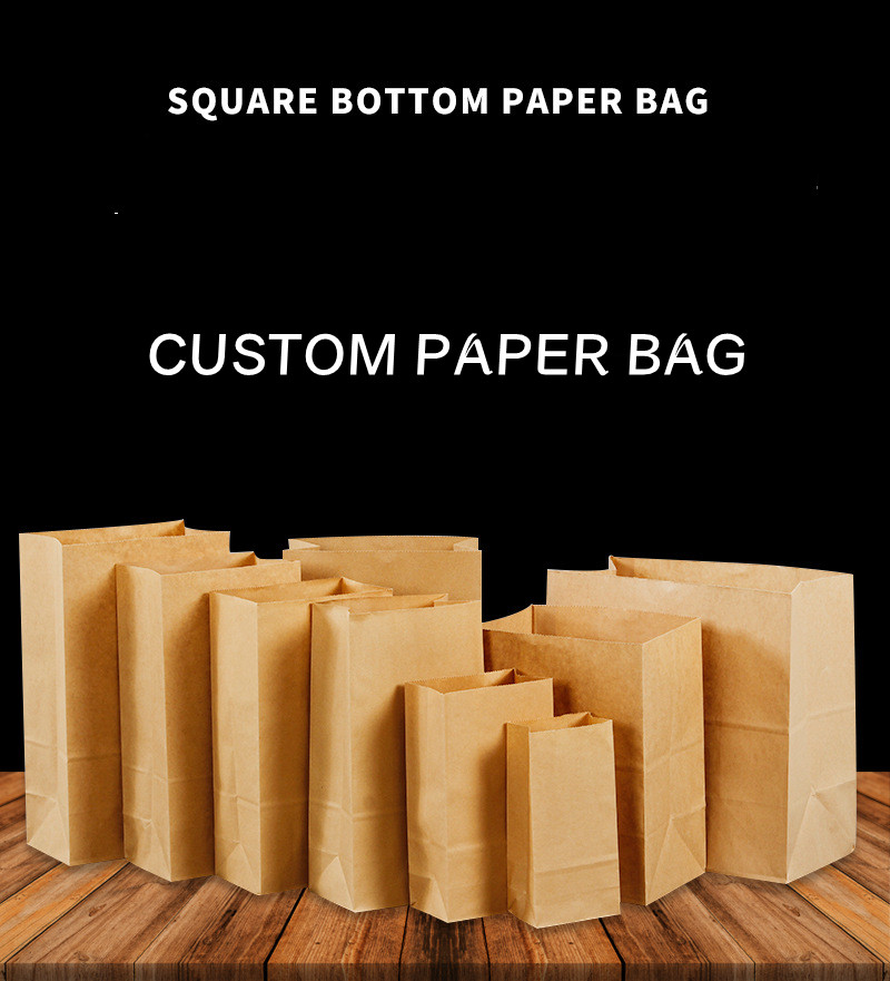Grease Proof Brown Kraft Paper Food Packaging Bags Bread Pastry Bulk Paper Sacks