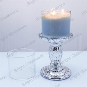 China wedding decoration special design glass candle holder with glass stand factory