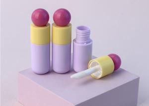 China Purple 5ml Dome Lip Gloss Tube Custom logo Unique Large Brush Lip Glaze Bottle factory
