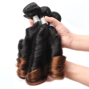 Funmi Hair Ombre Brazilian Hair Bundles Bouncy Curl Spring Curl 1B/4 Ombre