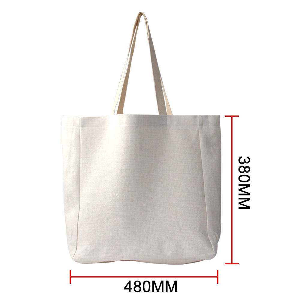 Blank White Linen Sublimation Handbag For DIY Sublimation Photos Printing
