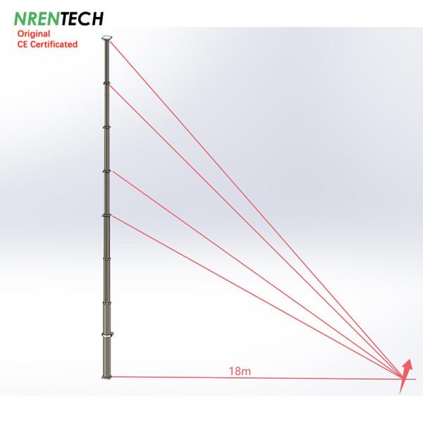 18m-400kg heavy duty payloads non-lockable pneumatic telescopic mast for