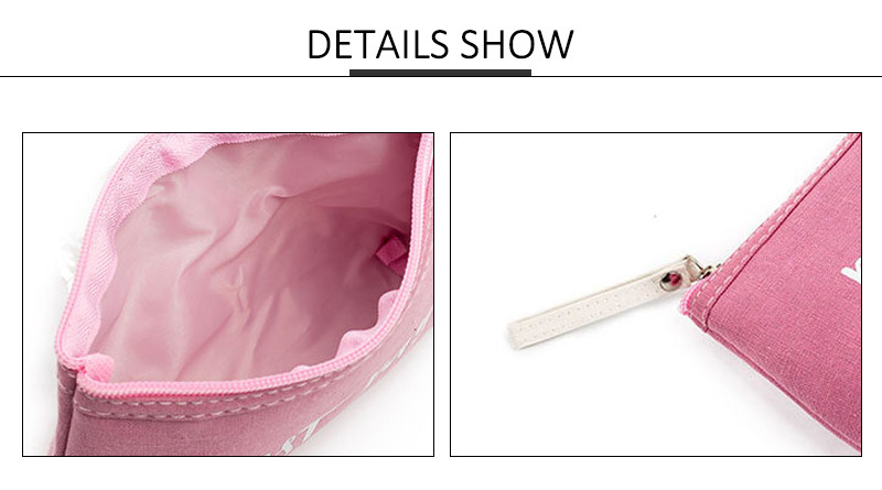 High Quality Pure Color Recycled Portable Travel Zipper Cosmetic Bag