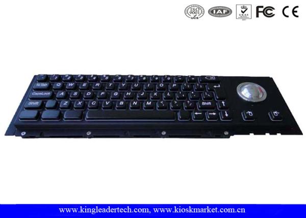 63 Cherry Key Industrial Metal Keyboard Electroplated Black With Trackball