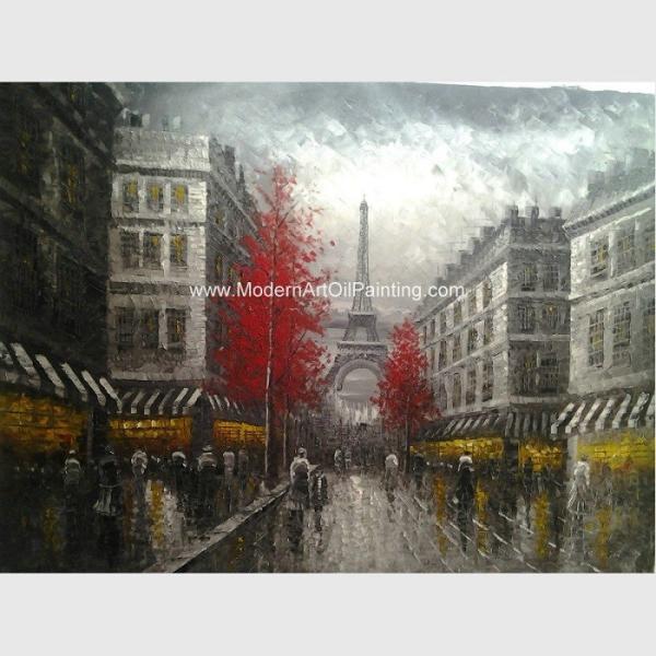 Paris Abstract Painting / Modern Art Oil Painting Eiffel Tower Paris Single
