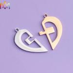 Anti Fading 304 Stainless Steel Half Heart Pendant