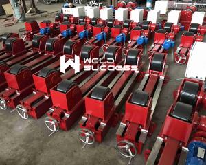 China Lead Screw Adjustment 20T Pipe Welding Rotator with Rubber Material Rollers factory