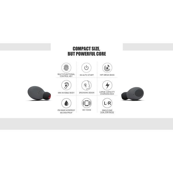 Hot sale tws bluetooth 5.0 earbuds,true wireless earphones,in-ear sports bluetooth earbuds,tws charging case