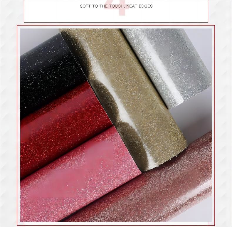 Waterproof Glitter PU Leather Powder Film Glitter Artificial Leather Customized