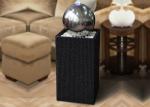 34 Inch Contemporary Lighted Stainless Steel Ball Water Feature