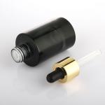 Eco friendly empty plastics luxury black 30ml hair oil serum perfume dropper