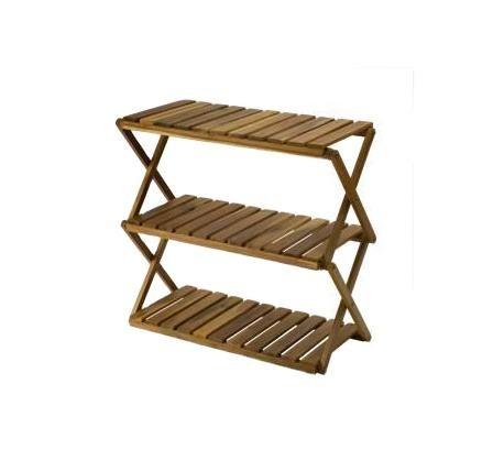China Wooden Foldable Bamboo Shoe Rack 3 Layer Shelf For Living Room factory