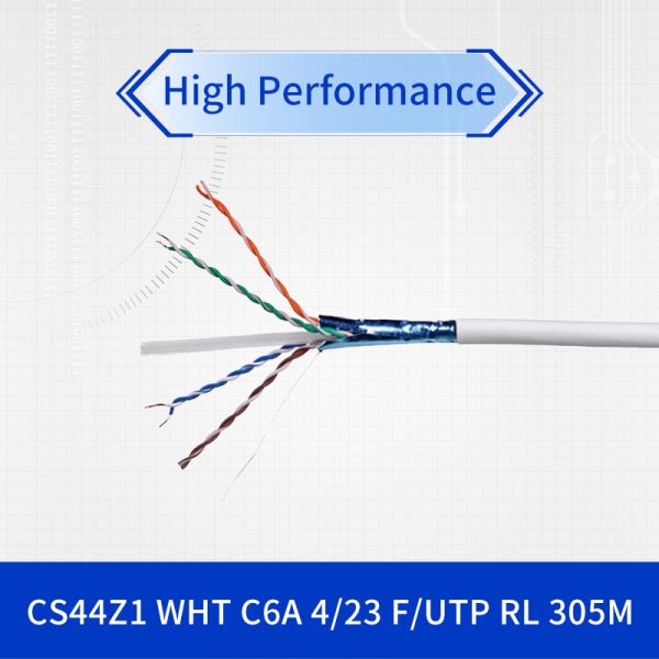 China Category 6A F/UTP Shielded Network Cable with 500 MHz Bandwidth 75°C Operating Temperature and 23 AWG Solid Bare Copper factory