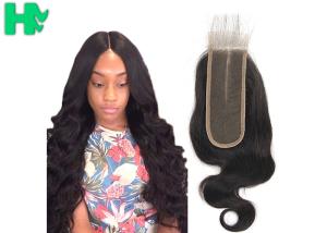 China Raw Virgin 100% Human Hair Closure , Cuticle Aligned 2*6 Body Wave Lace Closure factory