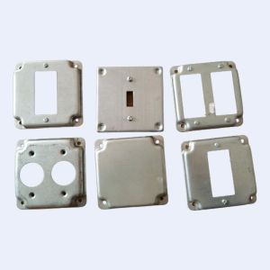 China 4 Square1/2 inch Raised Duplex Receptacle Industrial Surface Cover 1.60mm Thickness All Type on sale